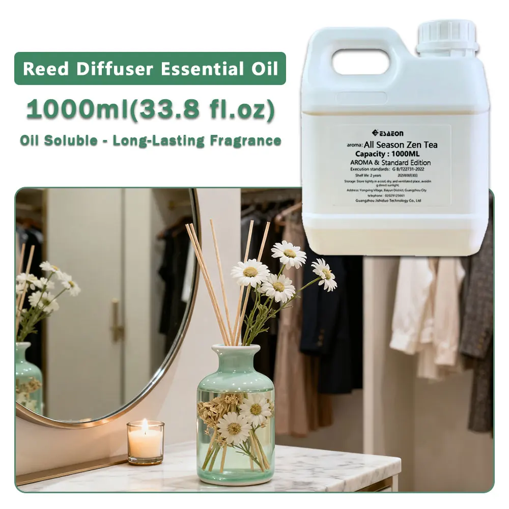 ESAEON Diffuser Essential Oils - For Reed Diffusers & Flameless Aroma & Vine Diffuser, All Season Zen Tea - 1000ML (33.8 fl.oz)