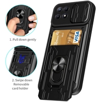 For OPPO Realme 8 Pro Case Magnetic Metal Ring Stand Holder Phone Case For Realme 8i Realme 8 5G With Card Slot Armor Back Cover