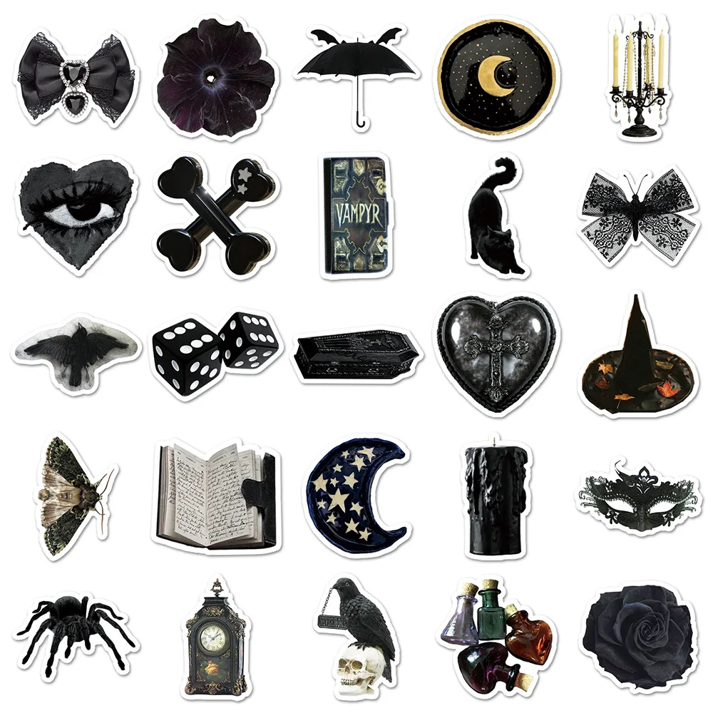 10/30/50 قطعة خمر الظلام الساحرة الكرتون ملصقات القوطية INS نمط ملصق Skateboard بها بنفسك سكيت الغيتار المحمول الأمتعة الديكور الشارات