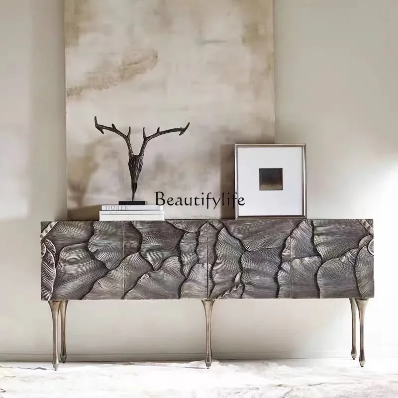 

LJY*French light luxury solid wood entrance American simple wall table modern decorative cabinet