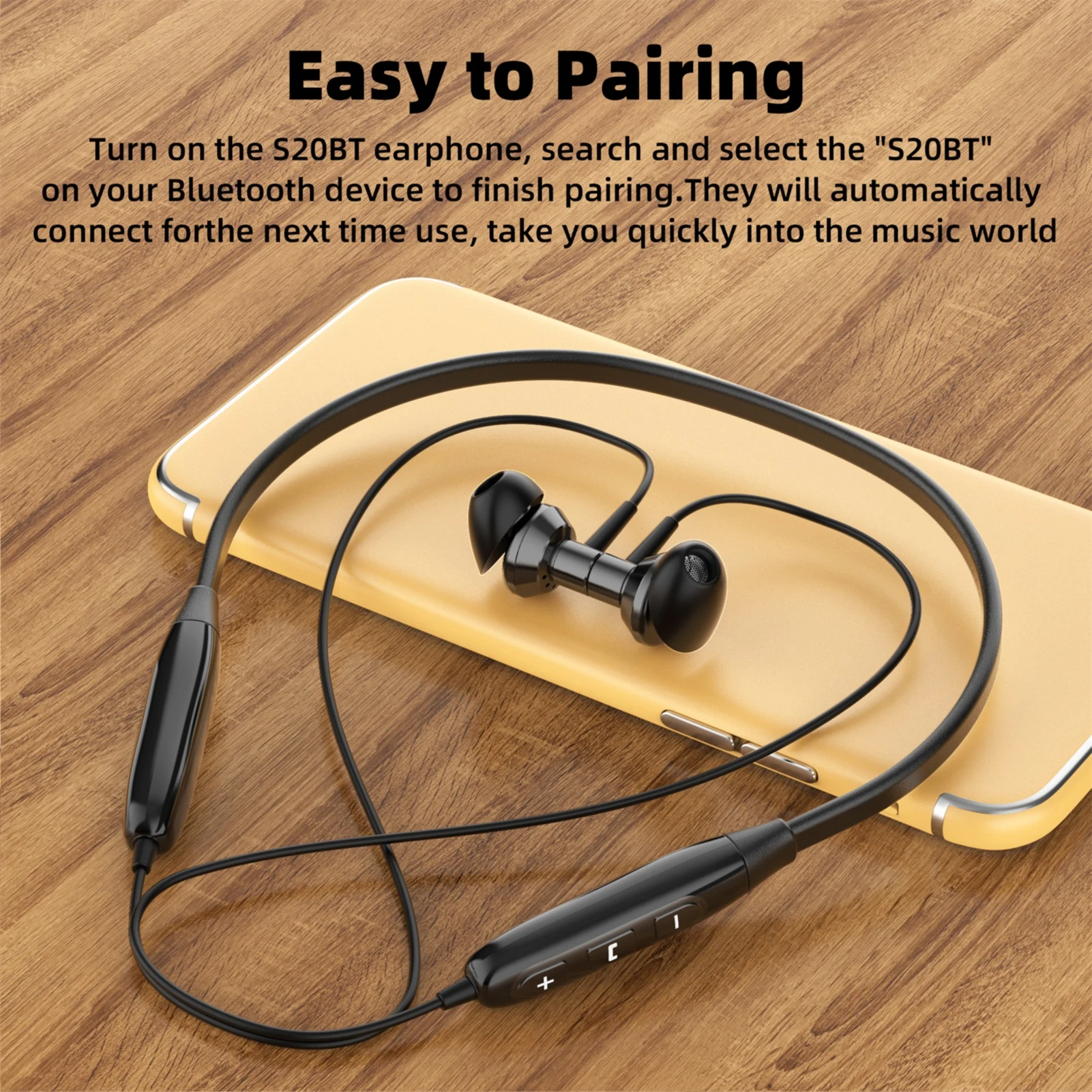 SoundMAGIC S20BT Bluetooth-наушники с шейным ремешком Hi-Fi стерео гарнитура-вкладыш с микрофоном легкие спортивные наушники