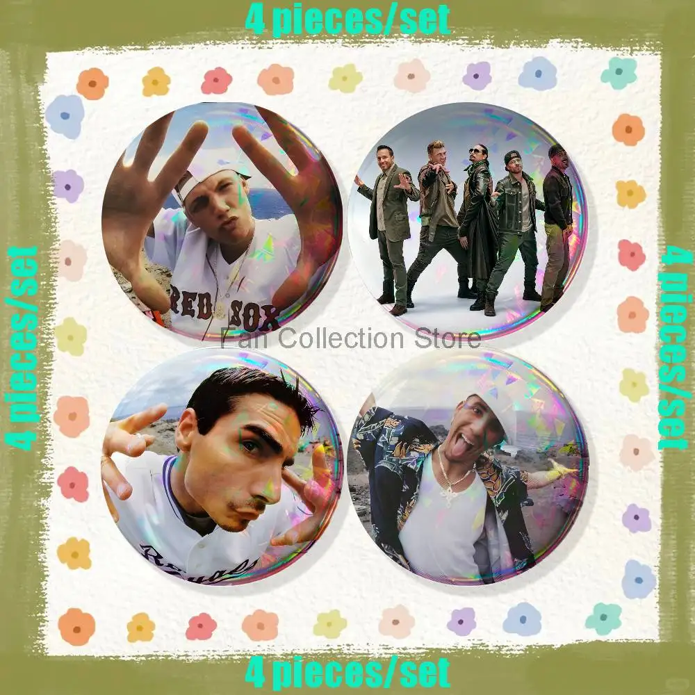 B-Backstreet Boy Band Brooches for Backpack Accessories 25,32,44,58,75mm Round Enamel Pins 4-piece