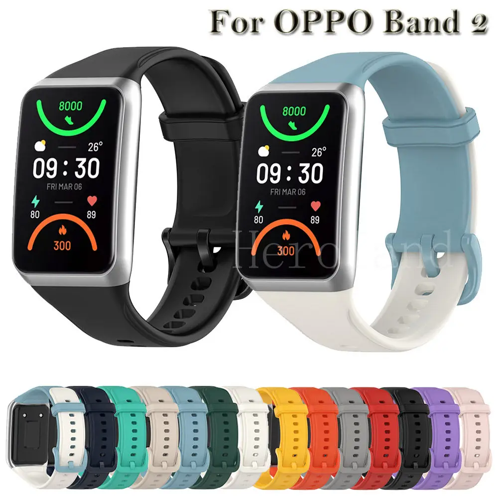 Watchband Soft Silicone Watchbands For OPPO Band 2 Original SmartWatch Band Strap for oppo band2 Bracelet Wristband Watchstrap