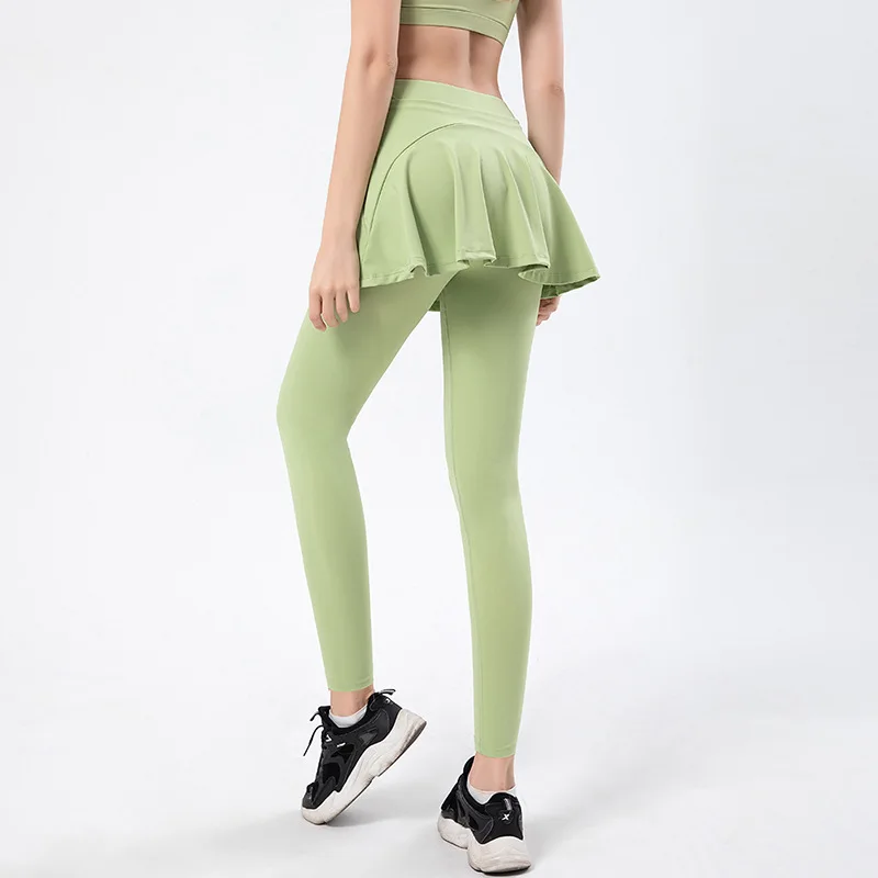 Women Sports Tennis Skirts Badminton Golf Wear Skort Fitness Yoga Leggings With Skirt Workout Running Pants Trainning Tights