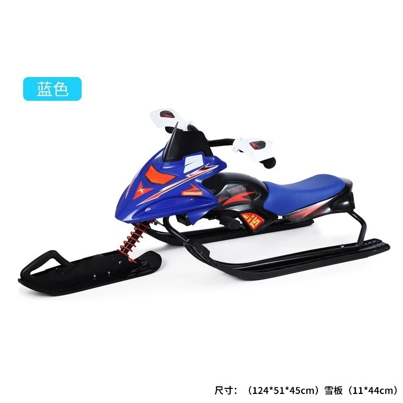 Double Seat Ski Sleigh for Adults & Kids, Reinforced Bottom, Fast Glide Winter Toy for Snowy Hills