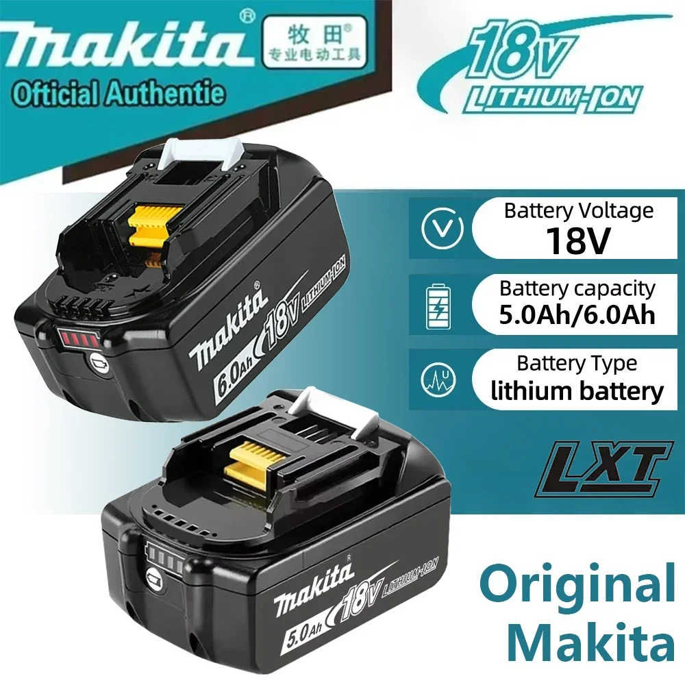 

100% original Makita battery, 18V 6.0Ah rechargeable battery, replacing Makita BL1860BL1850BL1840BL1830B power tool battery