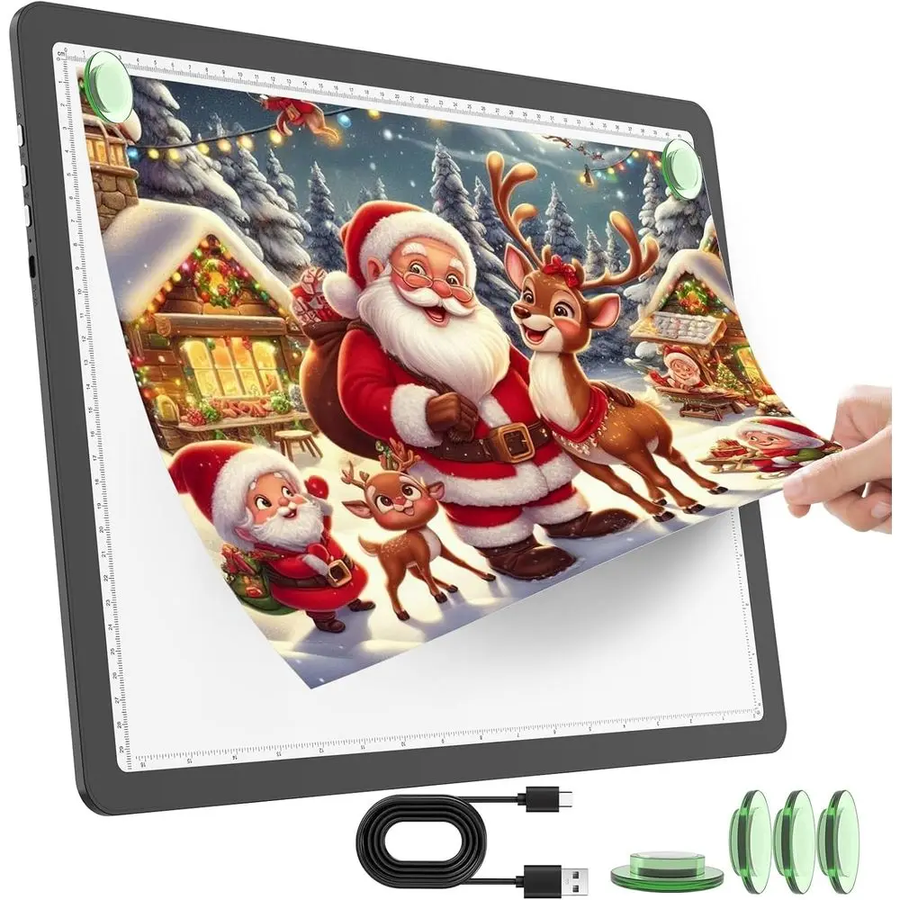 

Перезаряжаемая световая панель формата А3 для рисования или алмазной мозаики, ультраяркий светильник для трафаретов или лайтбокс, беспроводной светильник для трафаретов и лайтбокс, с проводным подключением