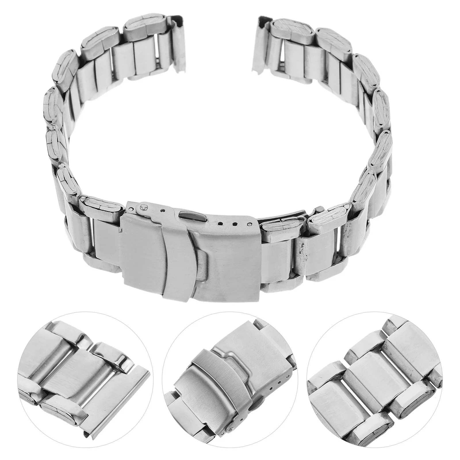 

Stainless Steel Watch Band Bracelet Metal Replacement Bands for Men Adjustable Length Durable Material Trapezoid Shape Secure