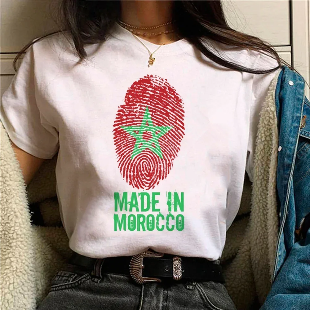 Maroc Marokko T-Shirts Frauen Harajuku T-Shirt Mädchen Y2k Kleidung