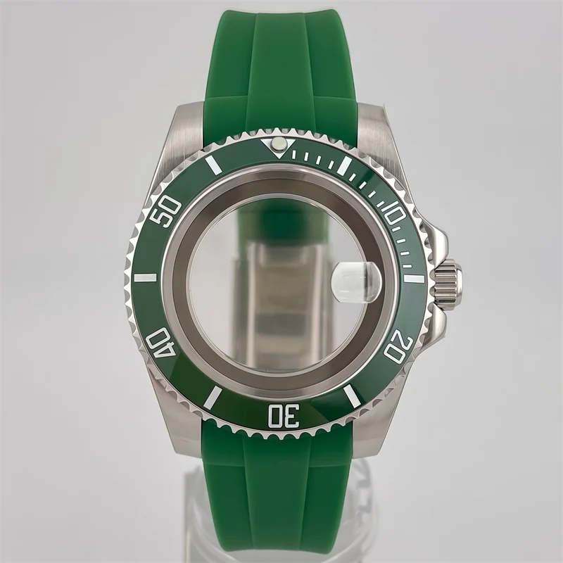 40mm-men's-10atm-watch-case-green-rubber-strap-sapphire-glass-compatible-with-nh35-nh36-nh34-miyota-eta-2824-ronda-515-movements