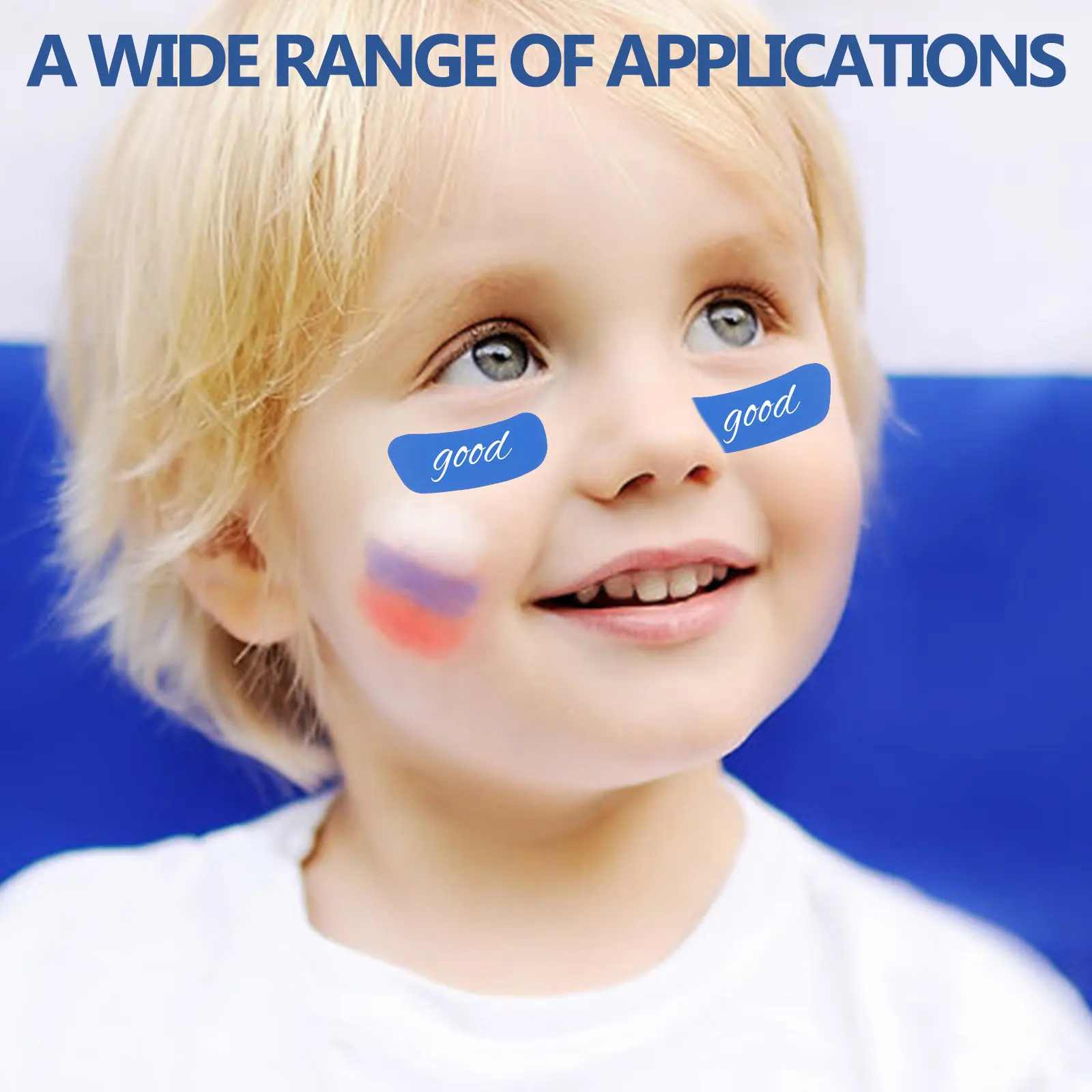 

50 Sheets Eye Strip Decals Portable Face Stickers Writable Erasable Sports Fan Stickers Cheering Accessories Multipurpose Fan