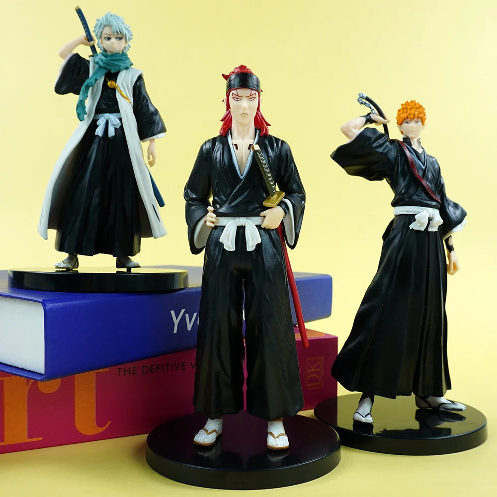 

14-18cm 3pcs BLEACH Kurosaki Ichigo Hitsugaya Toushirou Abarai Renji Gotei 13 Action Figure Toys Collection Christmas Gift