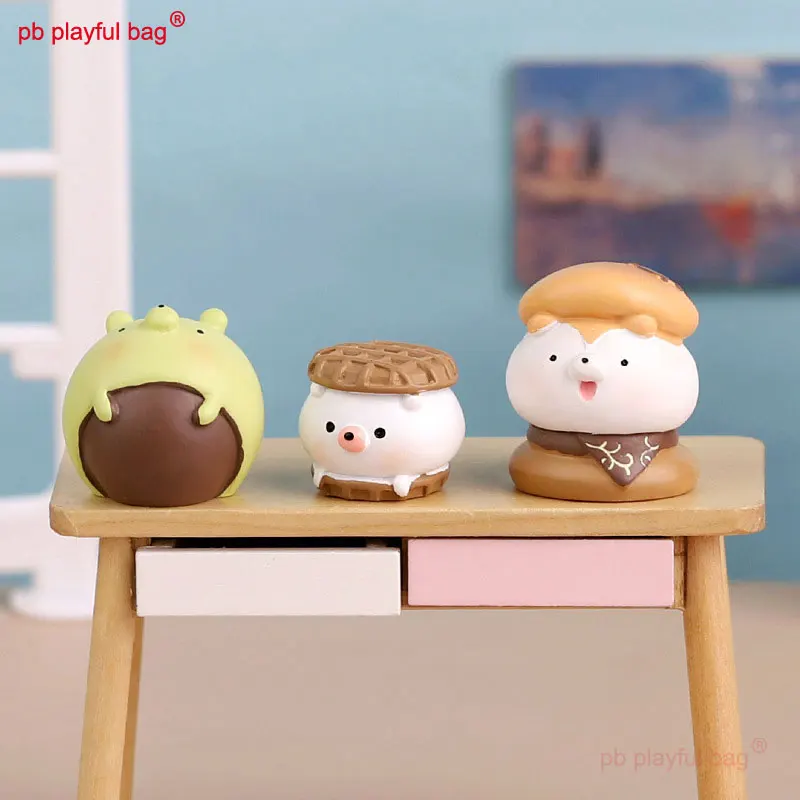 Simpatica mini bambola gatto cane torta cottura serie animali action figure giocattolo per bambini regalo di Natale raccogliere ornamento in resina modello HG225