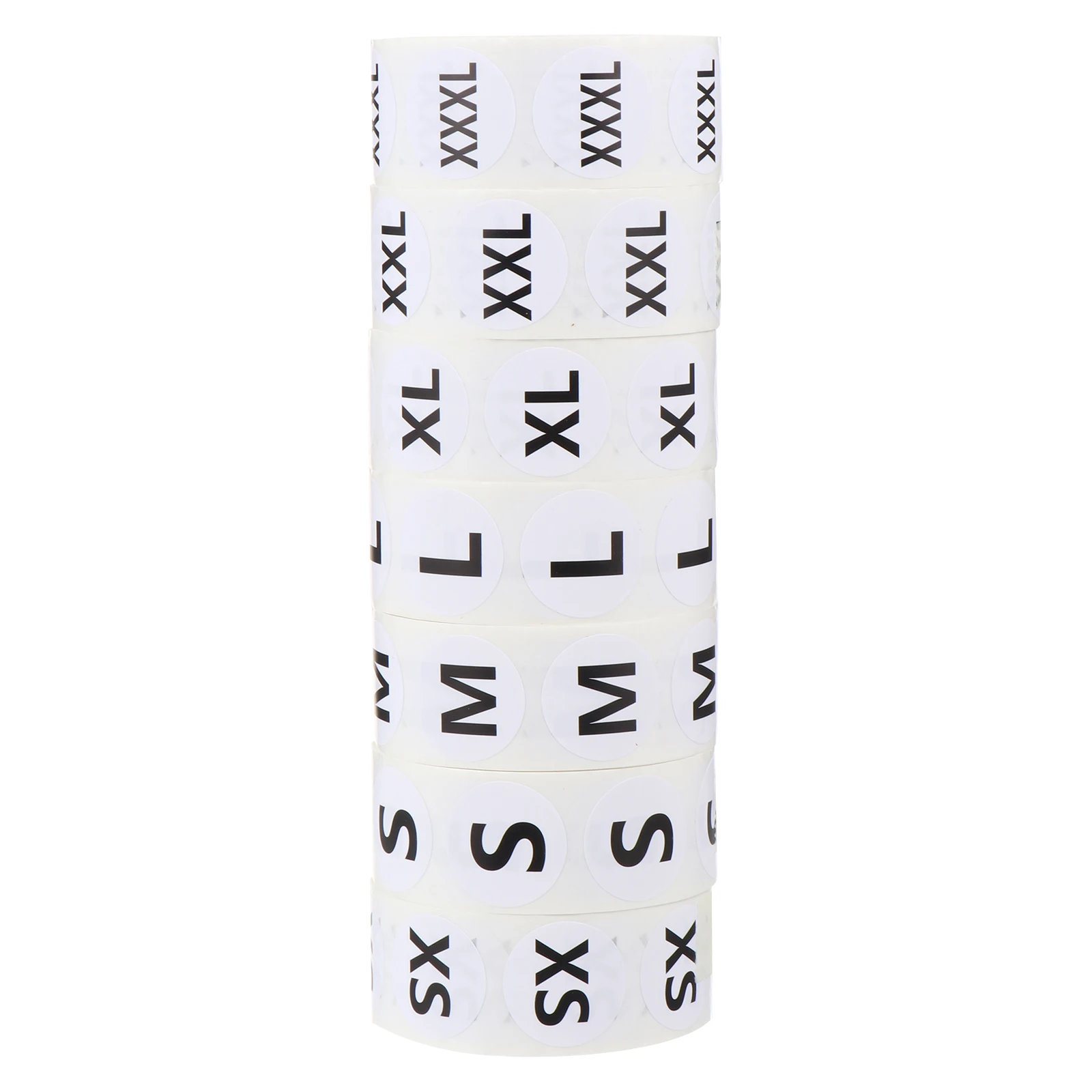 

7 Packs Round Size Stickers Xs S M L Xl Xxl Xxxl Self-Adhesive Clothing Labels For Fabric Paper Plastic Apparel Size Label