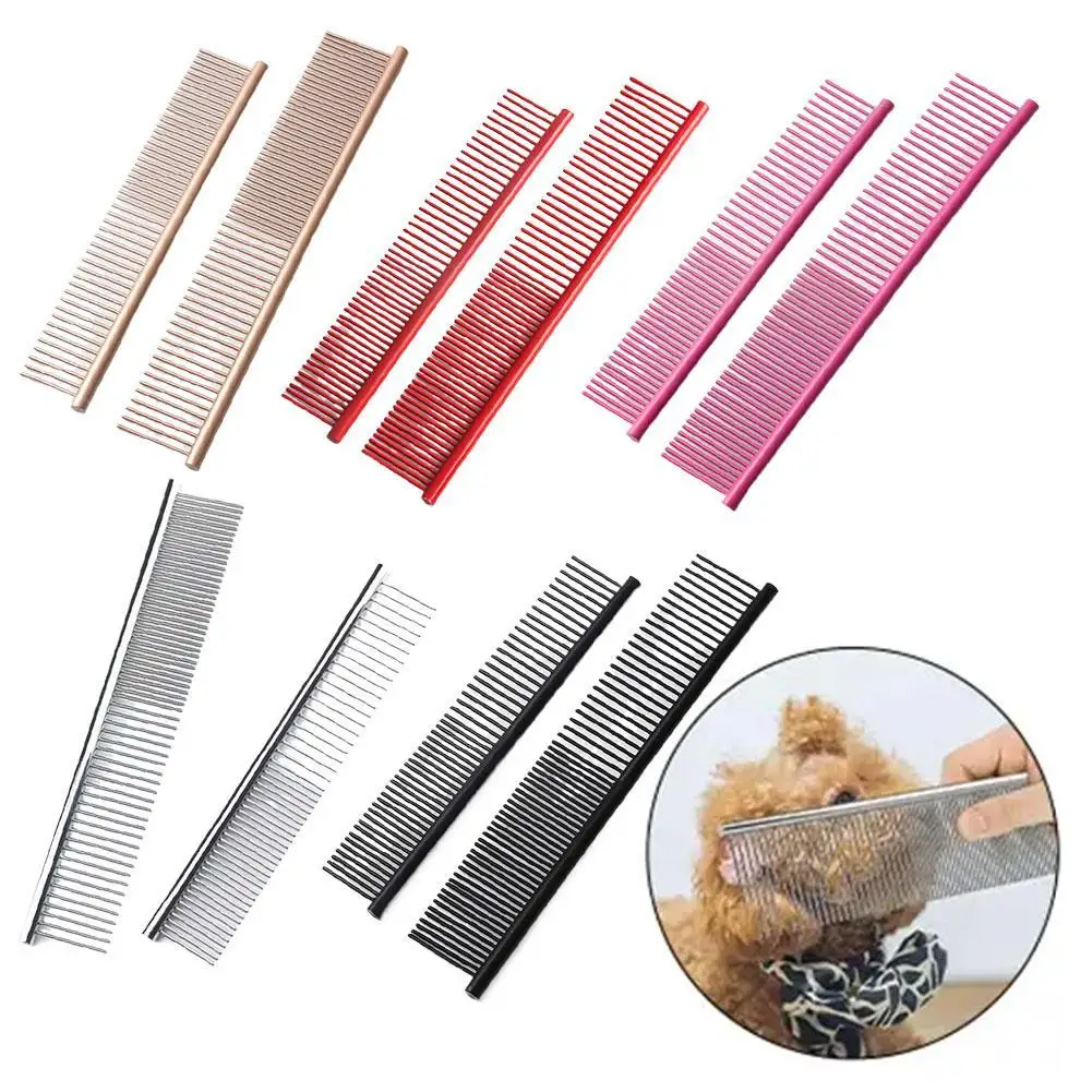 Pet Dematting Comb Stainless Steel Pet Grooming Comb For Dogs And Cats Gently Removes Loose Undercoat Flea Comb Pretty&Better