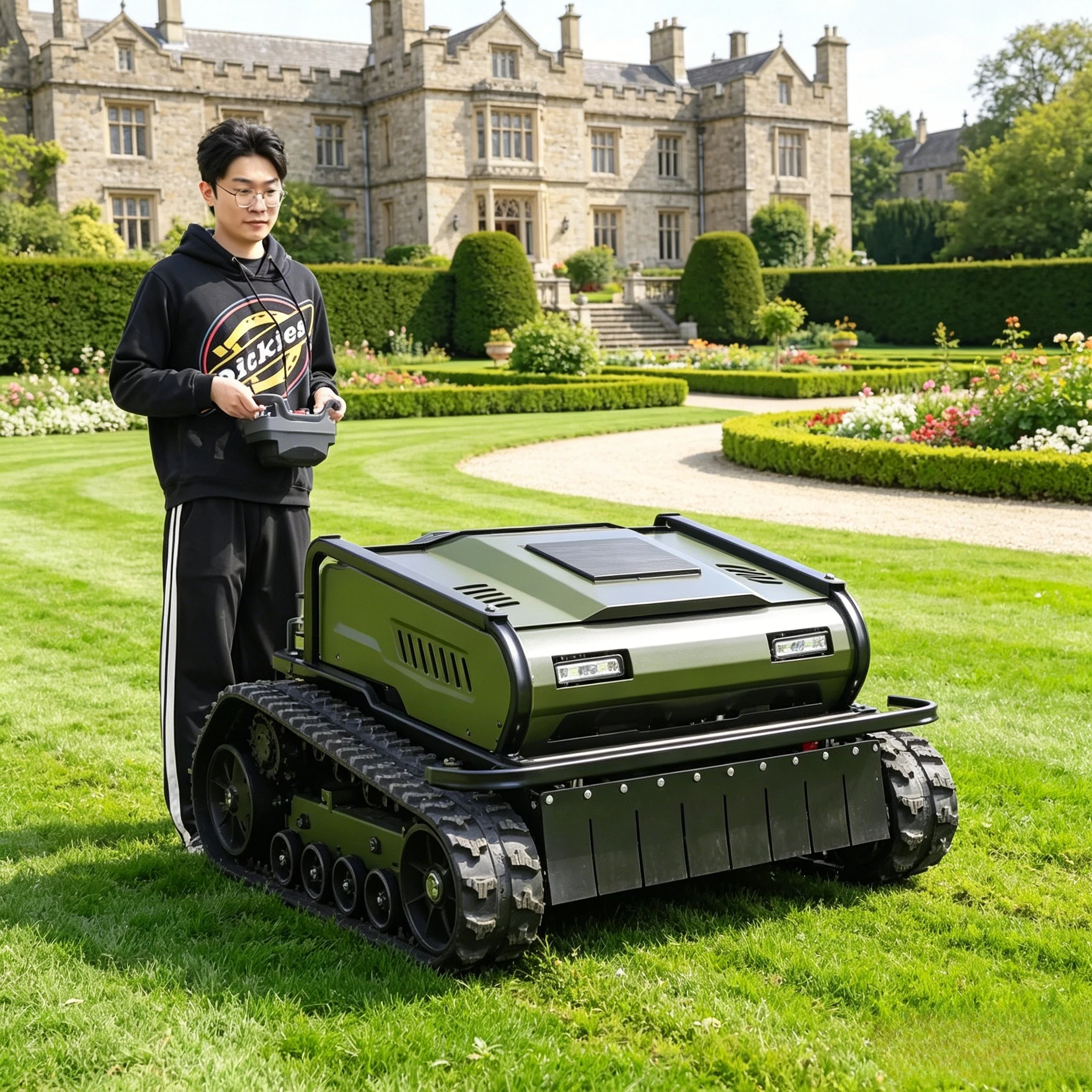 80cm 100cm 120cm Flail Grass Cutter Powerful Diesel Engine Home Garden Use Remote Control Lawn Mower Customized