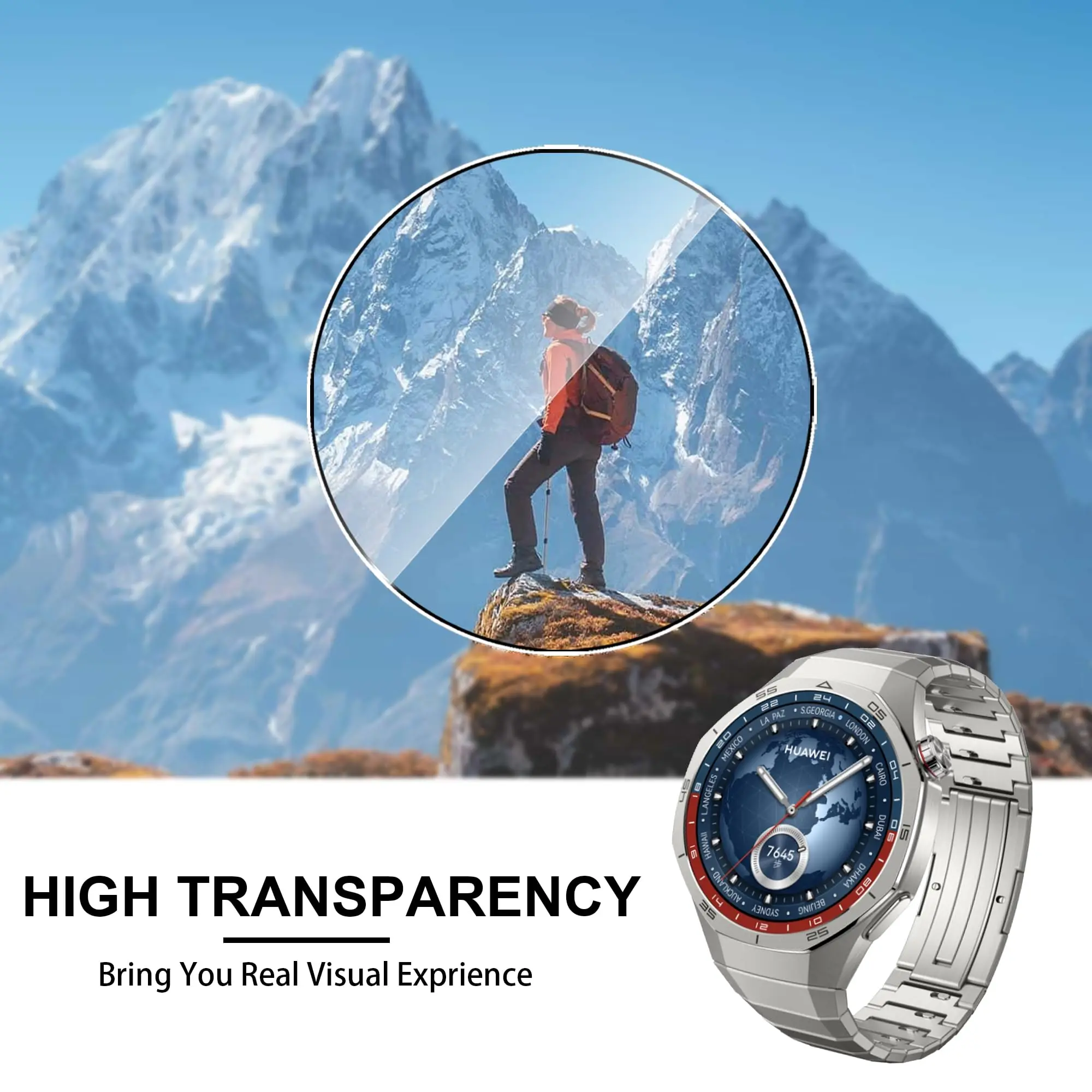 2.5D กระจกนิรภัยป้องกันหน้าจอสําหรับ Huawei Watch GT 5 / GT5 Pro 46 มม.42 มม.41 มม.ป้องกันรอยขีดข่วนฟิล์มอุปกรณ์เสริม