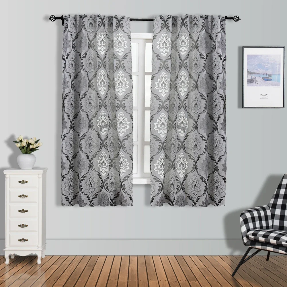 NAPEARL Kitchen New Year Short Curtain Grey Cloth Window Fabrics for Christmas Drapes Manufactured Rustic Decorative Home Panels