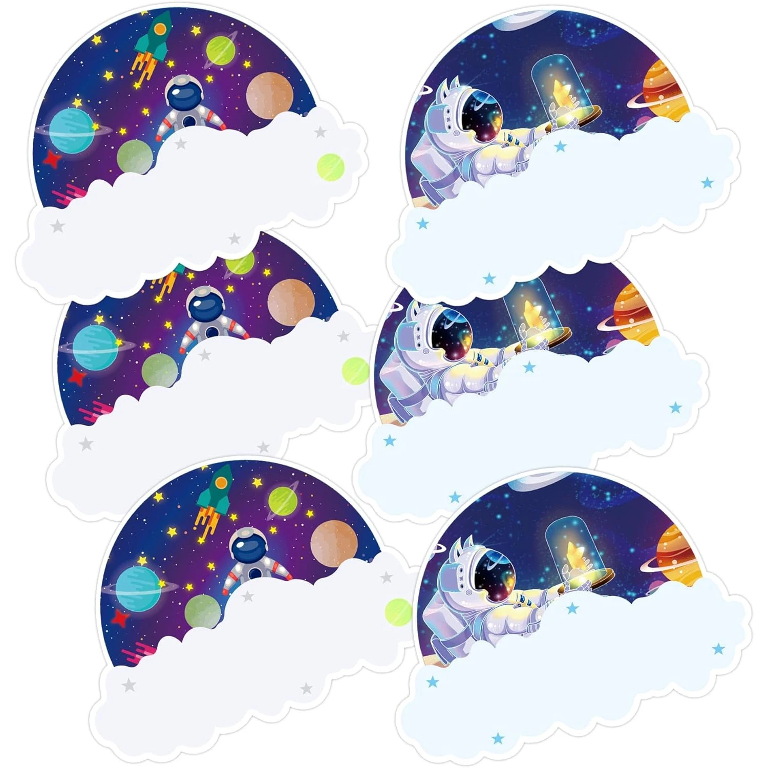 48 Pcs Outer Space Galaxy Classroom Name Tags Sticker Space Adventure Name Tags Outer Space Bulletin Board Decoration