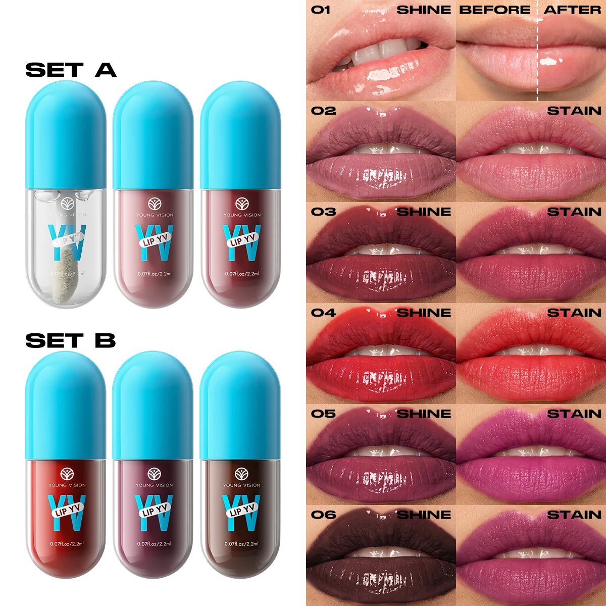 Óleo labial portátil – compacto, adequado para viagens, hidrata os lábios secos instantaneamente, ideal para mulheres ocupadas, estudantes e looks de festa Tha