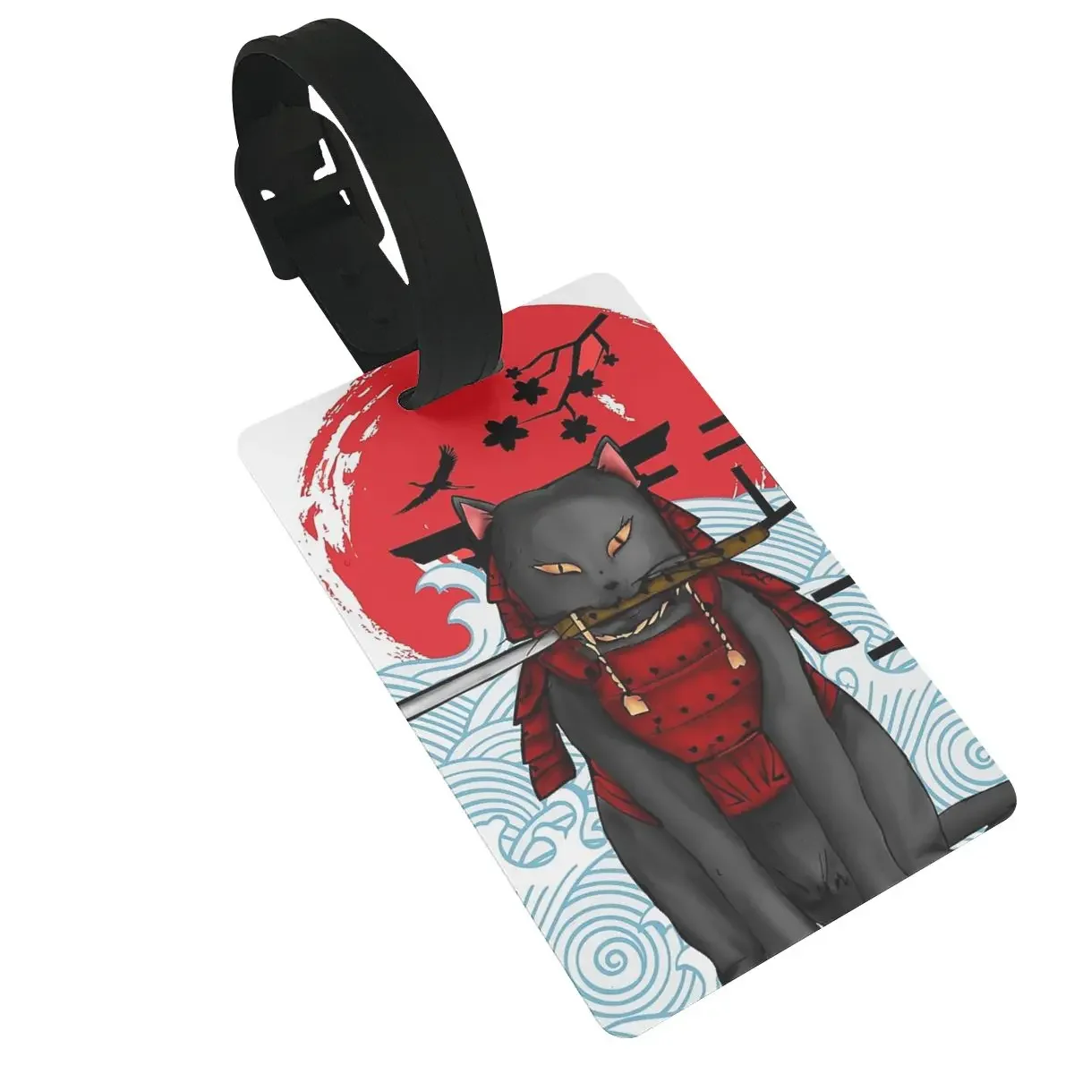 

Cats Anime Samurai Sword Luggage Tags Suitcase Accessories Travel PVC Baggage Boarding Tag Portable Label Holder ID Name Address