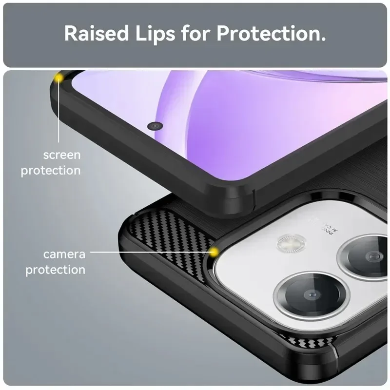 Skinlee For OPPO A3X 4G/5G Case Carbon Fiber Brushed Texture Matte Soft Cover For OPPO A3 Pro 5G Back Casing