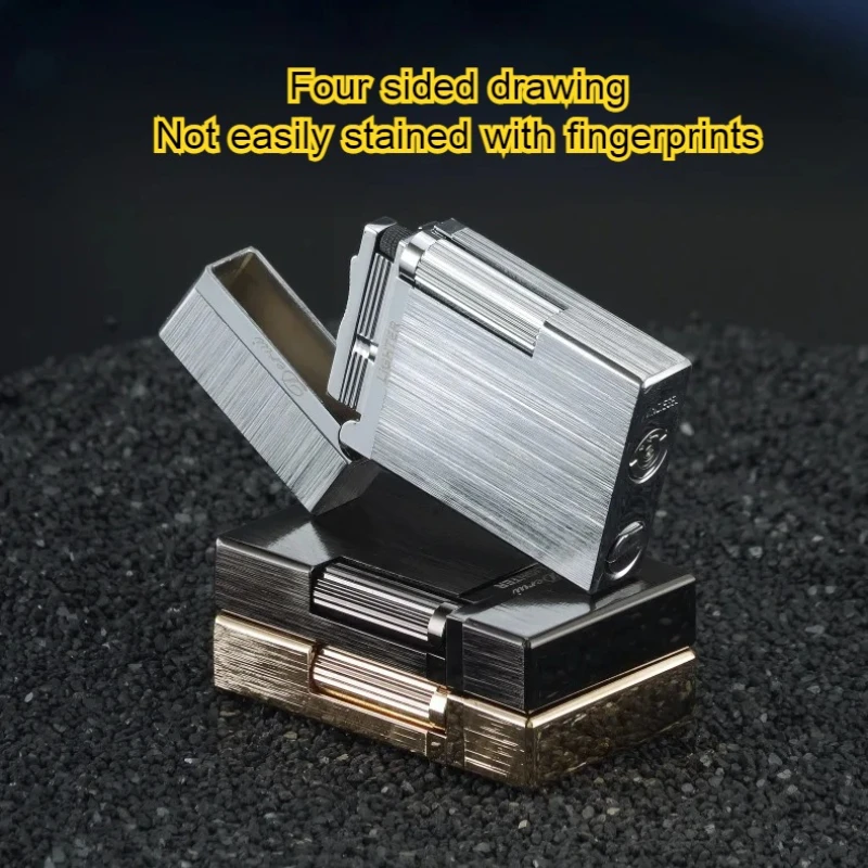 

Fashionable Classic Grinding Wheel Open Flame Lighter Butane Inflatable Metal Cigarette Lighter Cigarette Accessories Men's Gift