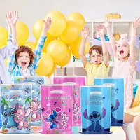 10/20/30pcs Blue Pink Stitch Party Gift Bags with Handles Lilo & Stitch Themed Party Favors Bags Baby  Kids Birthday Party Decor