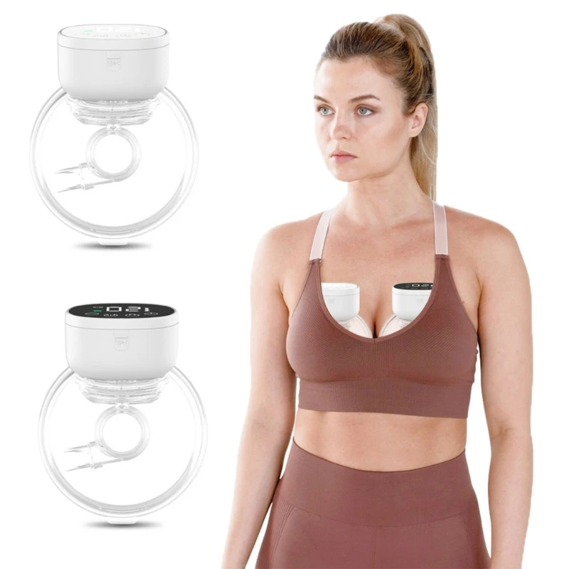 

Электрический молокоотсос, 1 шт./2 шт., молокоотсос для грудного вскармливания со светодиодным дисплеем, 3 режима, 9 уровней, бесшумные носимые молокоотсосы без помощи рук