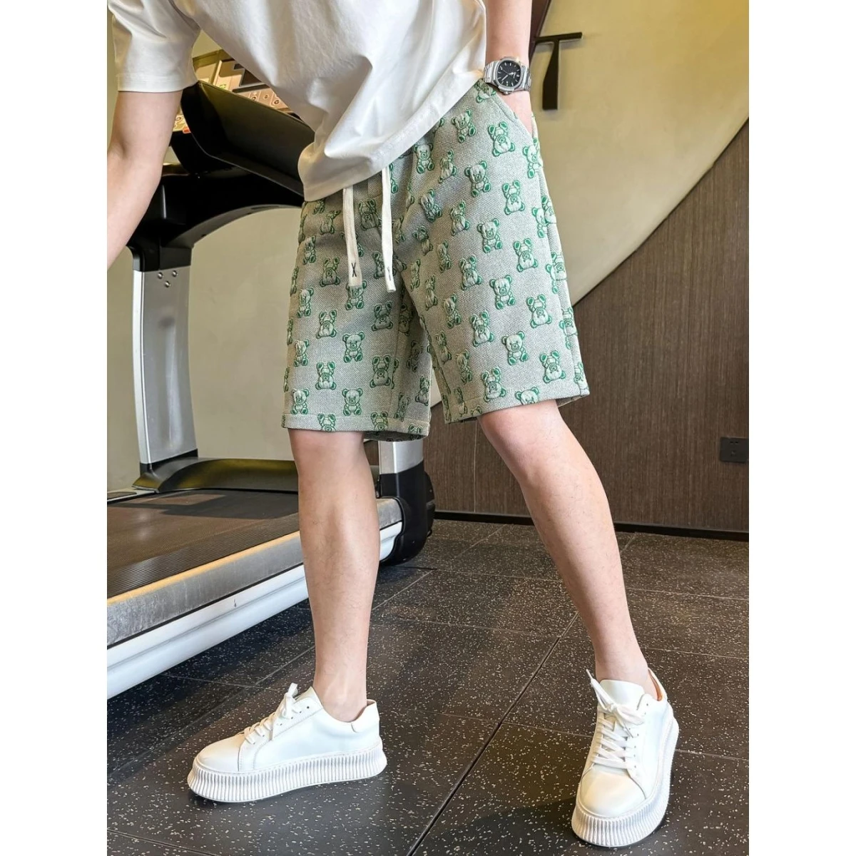 

Casual Cartoon Men's ort Pants Five-Quarter Length Sli Comfortable Summer New Sle Beachwear Polyester Fiber Straight Leg