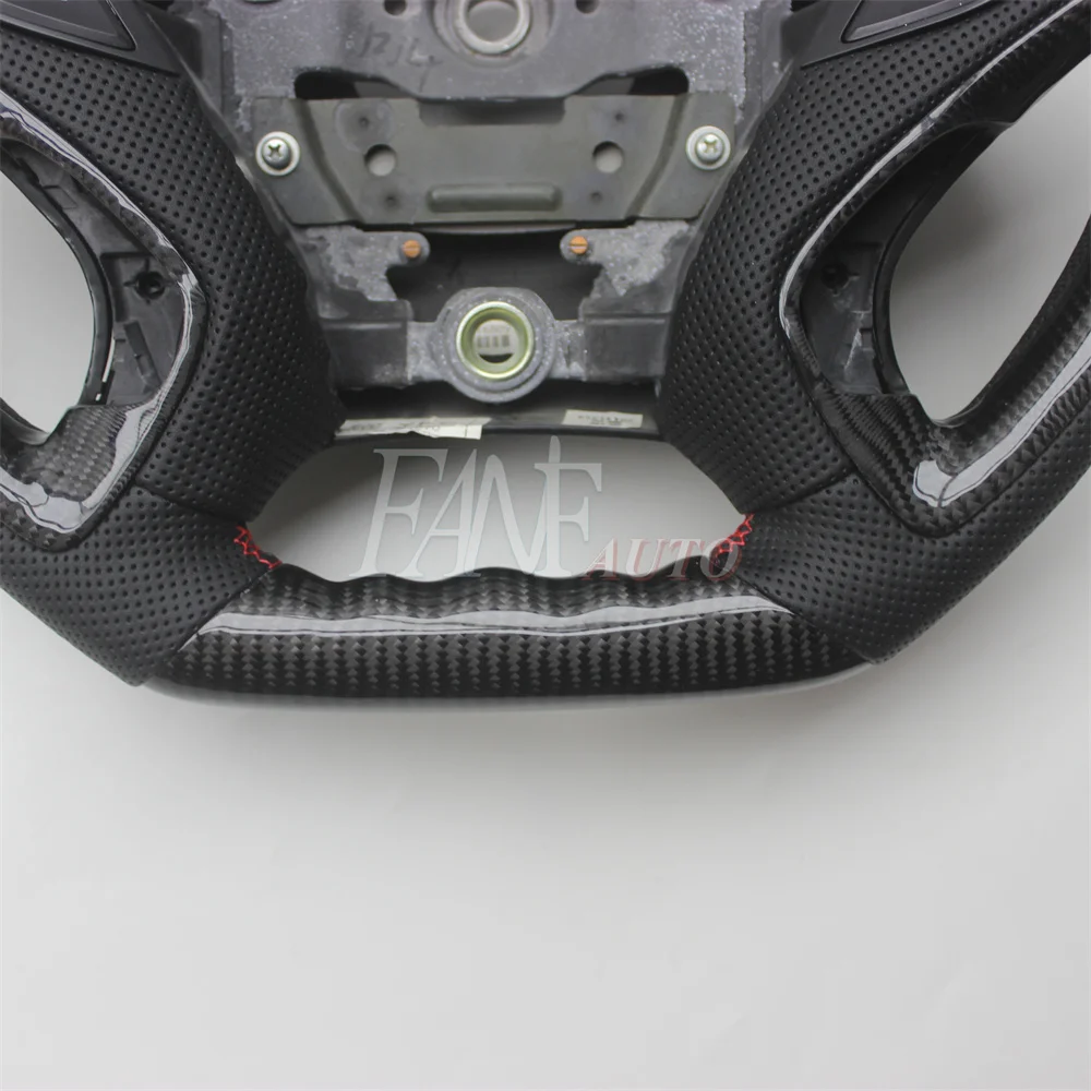 Replacement Real Carbon Fiber Steering Wheel with Leather for Hyundai Sonata 2011-2014