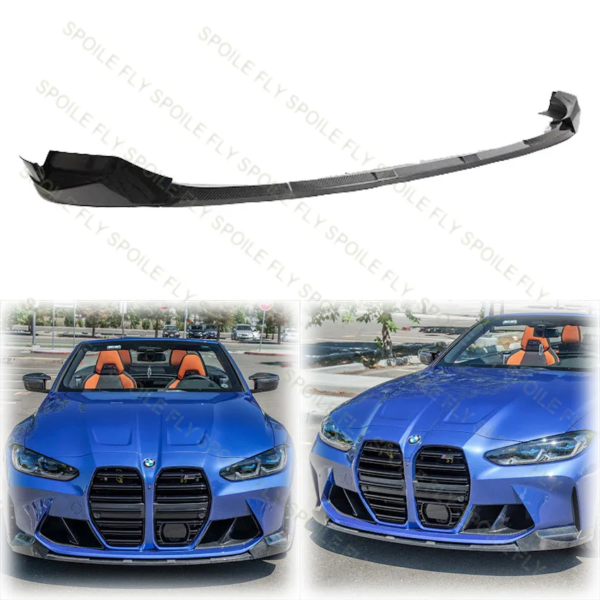 3PCS 2021 To 2024 For BMW G80 M3 G82 G83 M4 Front Bumper Lip Spoiler Lower Splitter Blade Protect Body Kit Glossy Black ABS