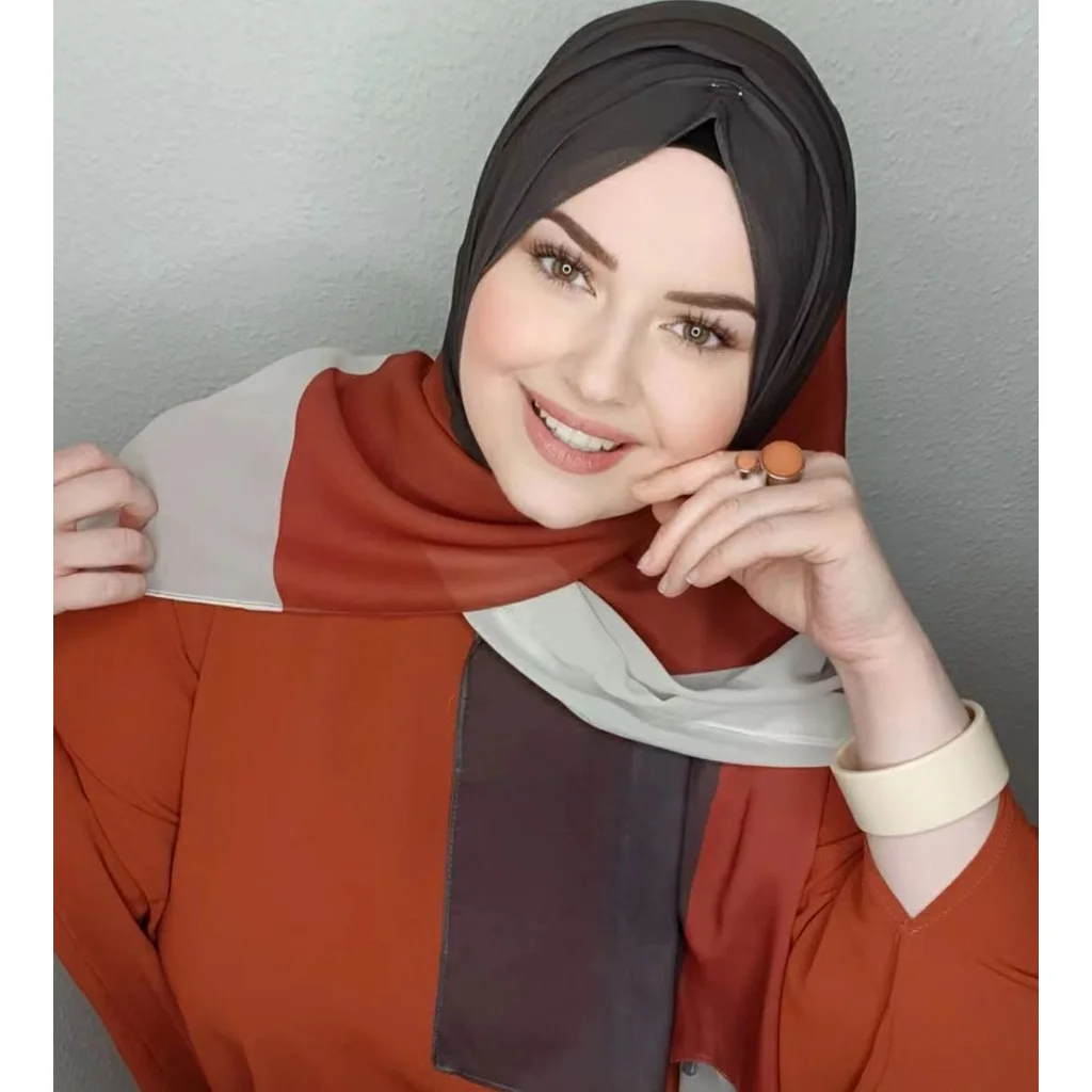 Hijab Chiffon Azul Luxo para Mulheres, Lenço Islâmico, Abaya Hijabs, Vestido Muçulmano, Turbantes, Envoltório de Cabeça Instantâneo, Jersey, Mulher,