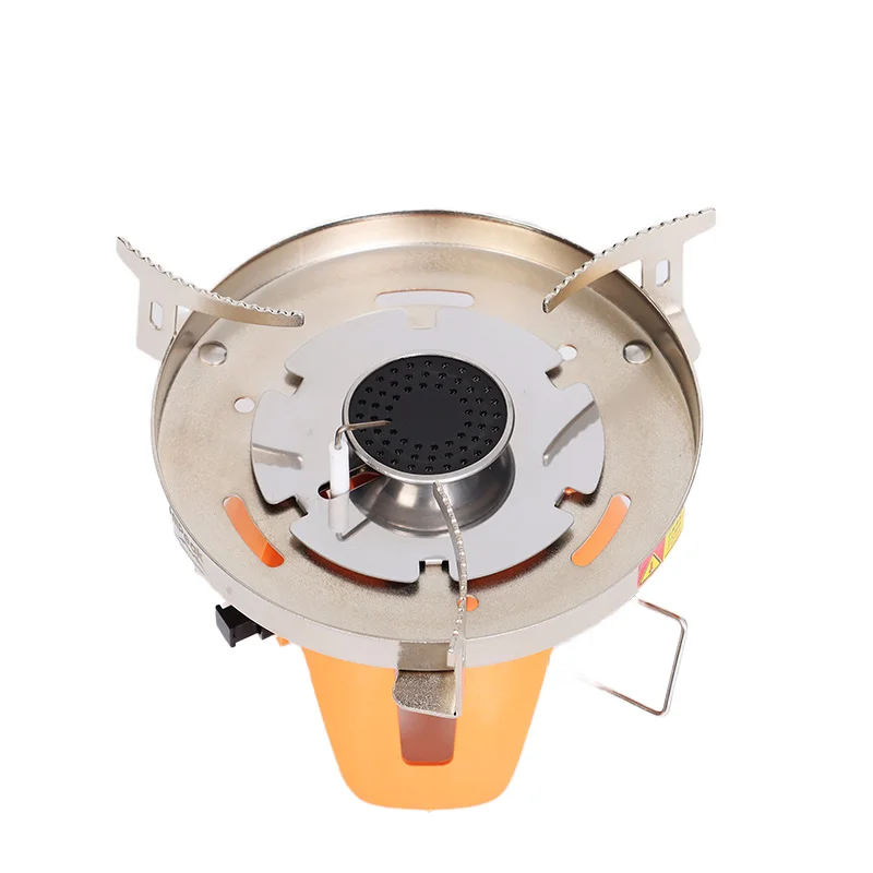 موقد تخييم معدني محمول للسفر والتخييم في الهواء الطلق، موقد يدوي من الفولاذ المقاوم للصدأ والألومنيوم مع خيارات وقود البيوتان والبروبان