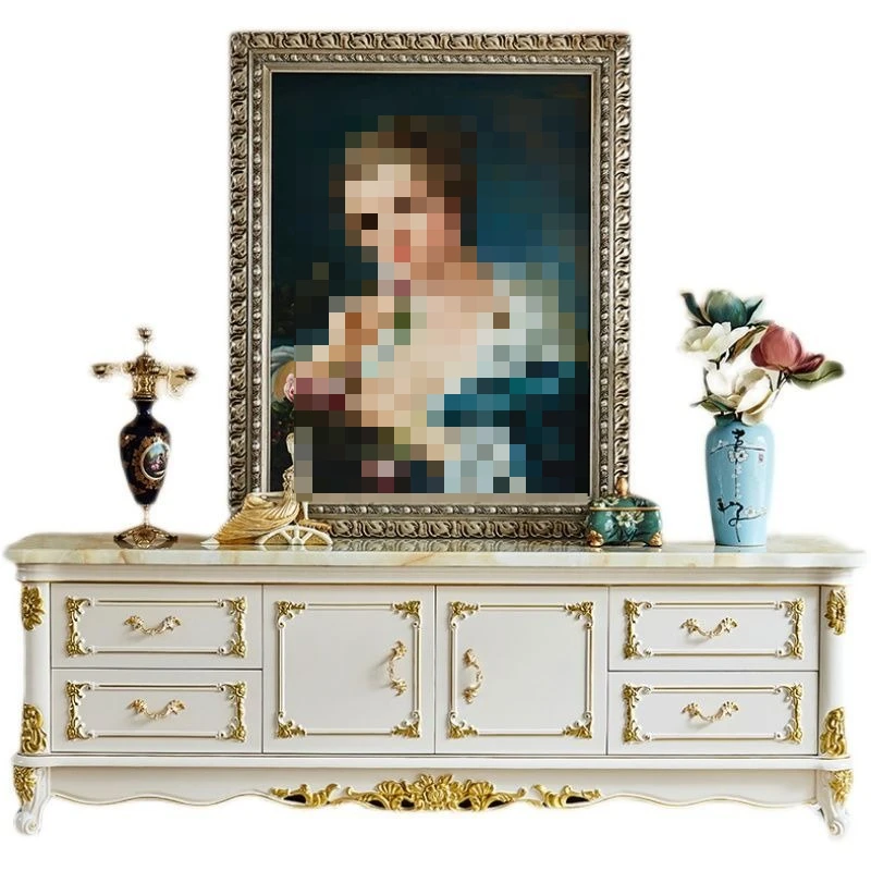 

ZYY marble solid wood simple storage locker ivory white master bedroom floor cabinet high style