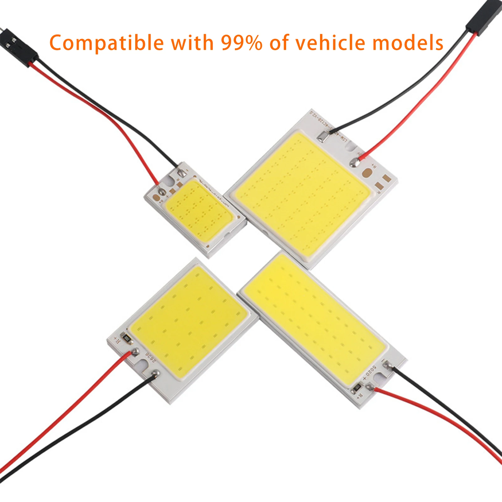 4pcs COB Led Panel Light Bulb Lamp White Car Interior Accessories 18/24/36/48 SMD