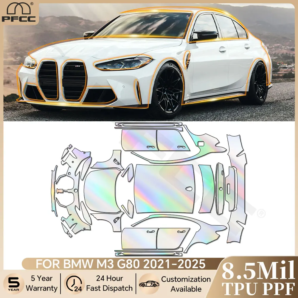 

For BMW M3 G80 2021-2025 TPU Paint Protection Film Car Body Clear Bra Pre-cut PPF Anti-scratch Resistant Invisible Repairable