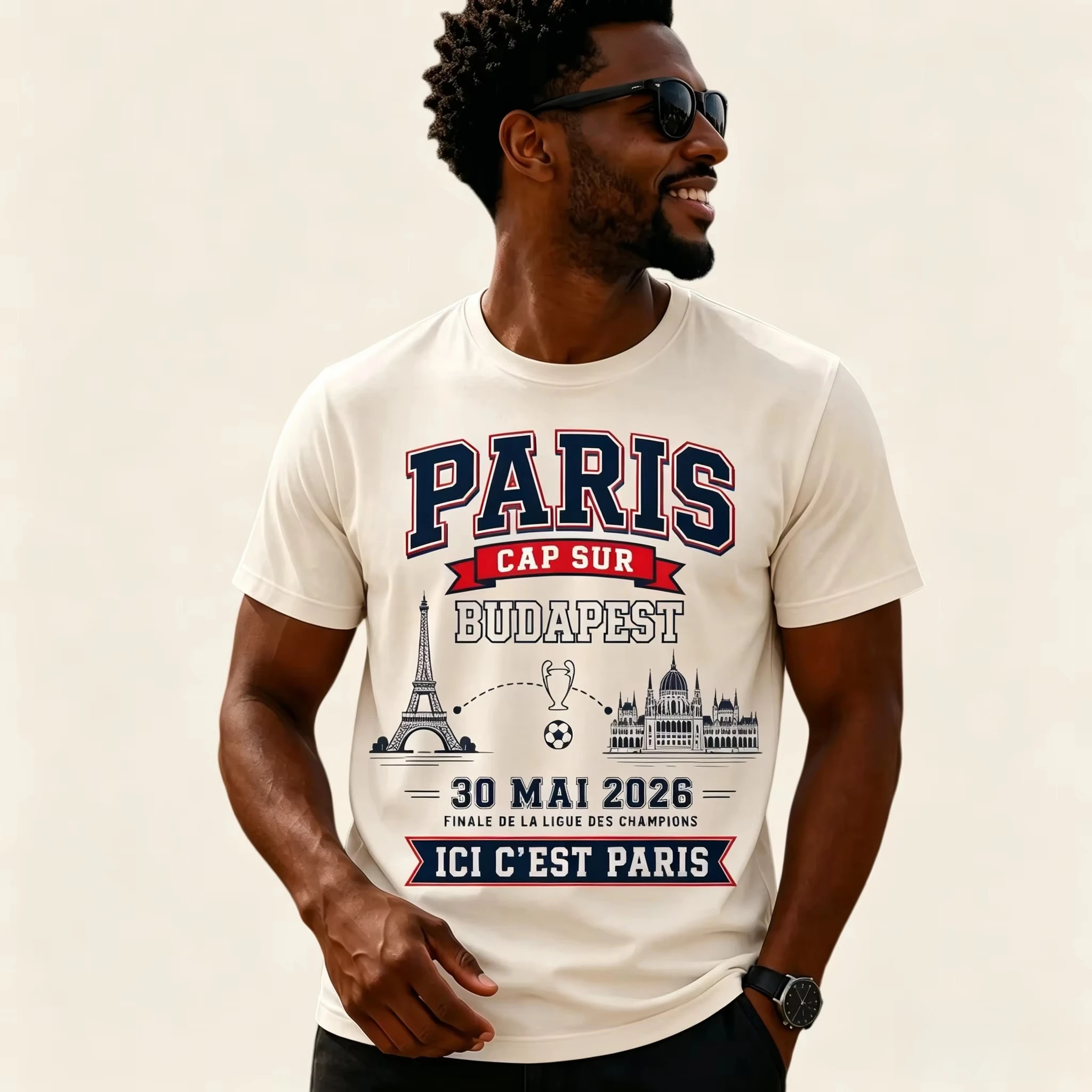 Camiseta Conmemorativa de la Liga de Campeones 2026 Diseñada por PSG, Nueva Camiseta Transpirable de Algodón para Hombre y Mujer, Verano 2026, Estilo Y2K