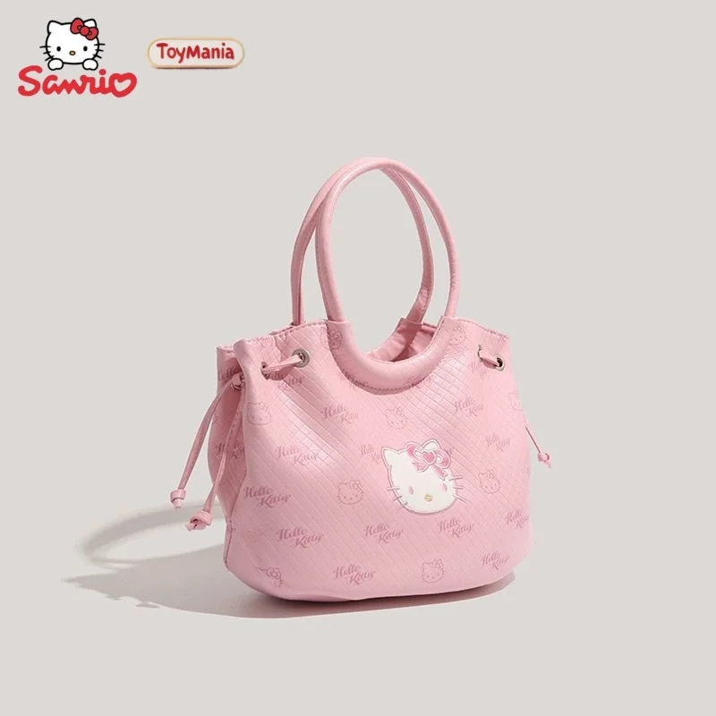 حقيبة يد بكتف واحد من الجلد الناعم للنساء ، حقيبة حمل كلاسيكية من Hello Kitty ، سعة كبيرة ، فتاة لطيفة لطيفة ، حقيبة سفر ، هدايا أعياد الميلاد