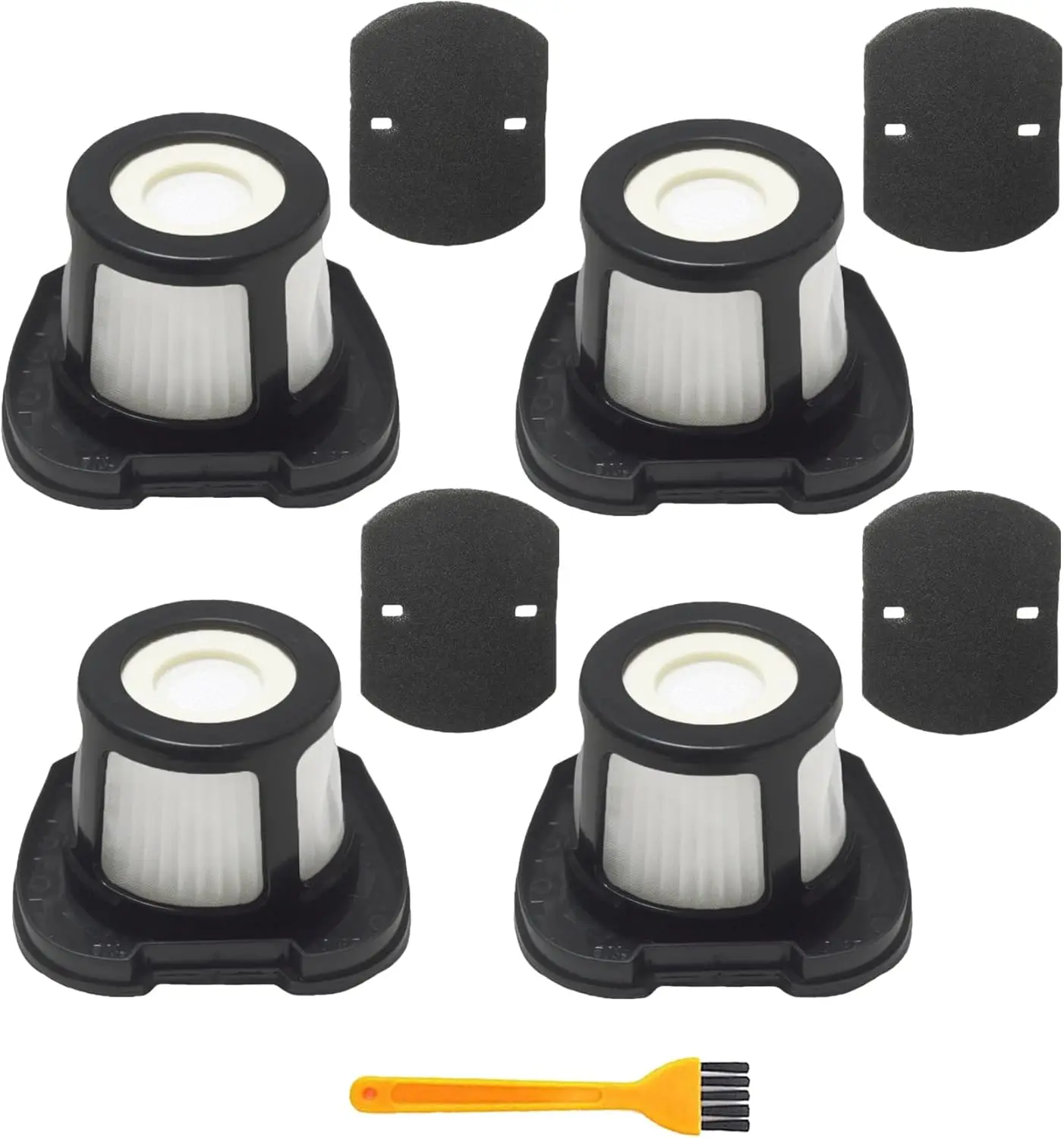 

Replacement Filters for Pet Hair Eraser Cordless Vacuums - 4 Mesh + 4 Foam, 3-Stage Washable, Fits #1614212, #1614203, #1614204