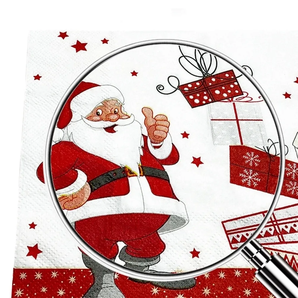 20/40/100 stücke Einweg Weihnachten Party Servietten Santa Claus Gedruckt Papier Weihnachten Abendessen Servietten Weihnachten Tisch Servietten