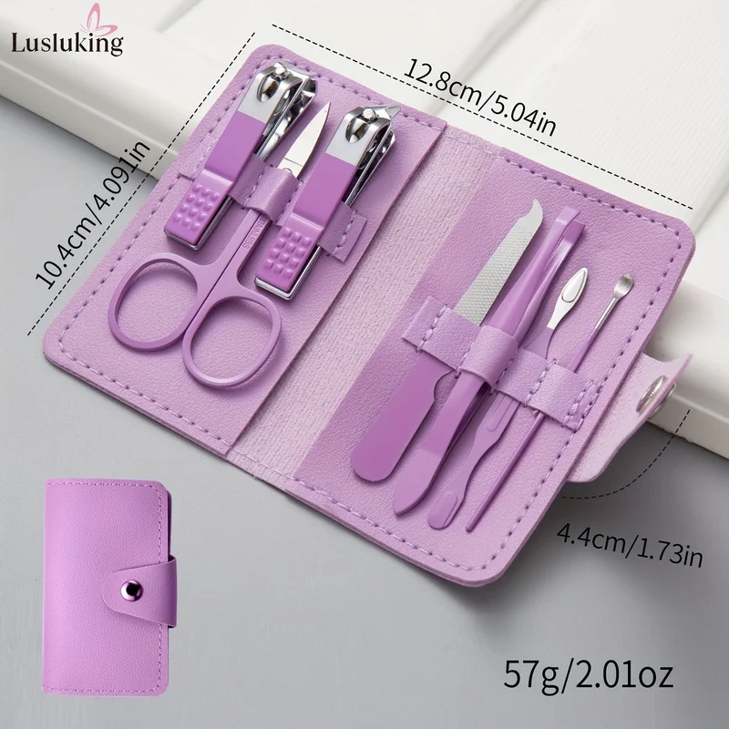 7 High-quality Stainless Steel Nail Clipper Set – Nail Care Kit, Cuticle Pliers, Personal Care Nail Tools, Suitable for Home and