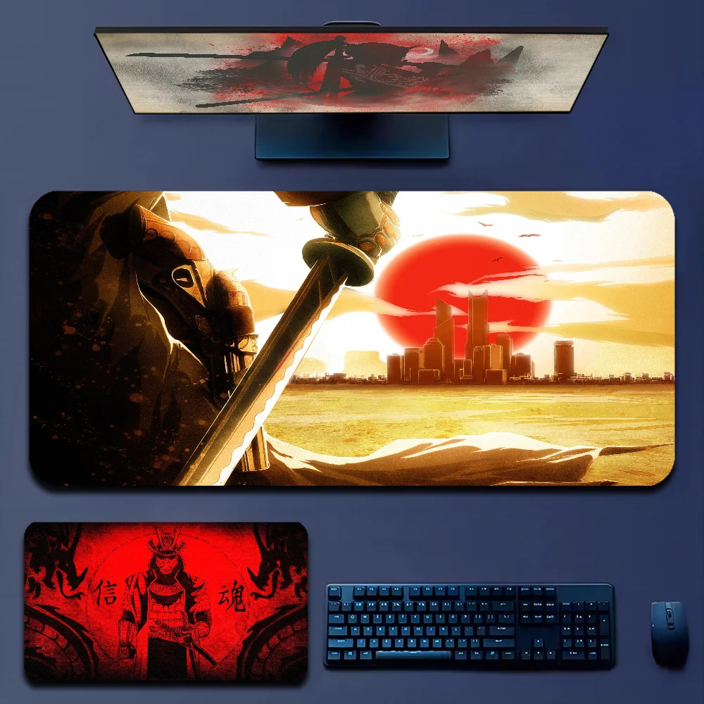 

Japanese Samurai Large XXL Keyboard Mat Table Mat Students Gamer Desktop Mousepad Gaming Mouse Pad For Teen Girls Bedroom