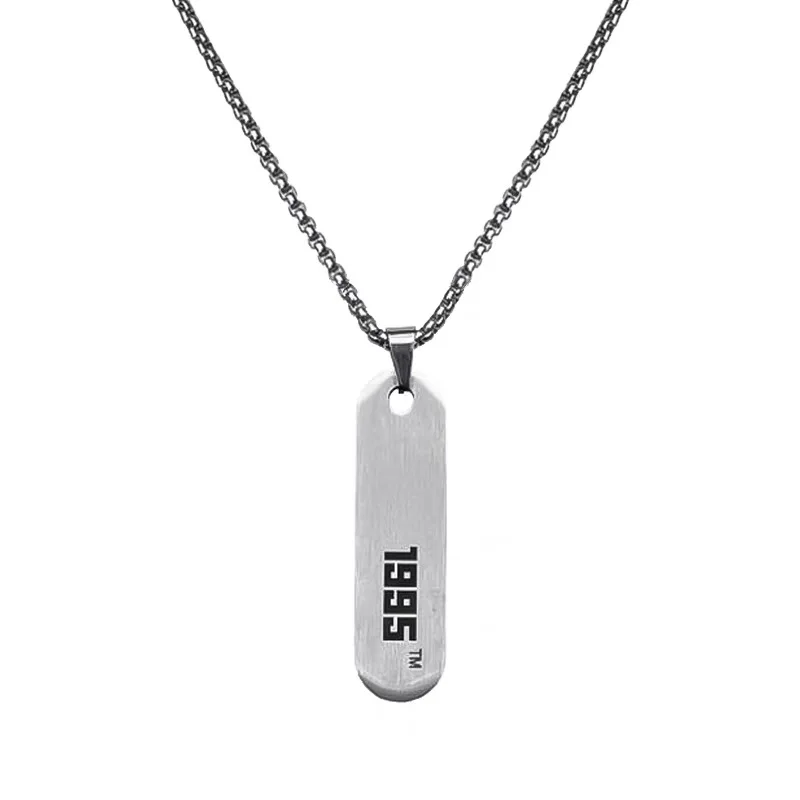 Stainless Steel Date Dog Tag Fashion Custom Birthday Pendant Necklace Jewelry Gift For Him With Chain