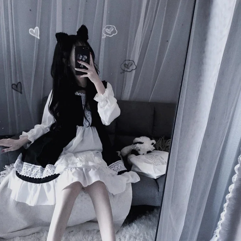 Lolita Cosplay Fantasias, Vestir-se como estudantes fofos, Restaurar personagens de anime, Menina macia, Doce e fofa, Venda quente