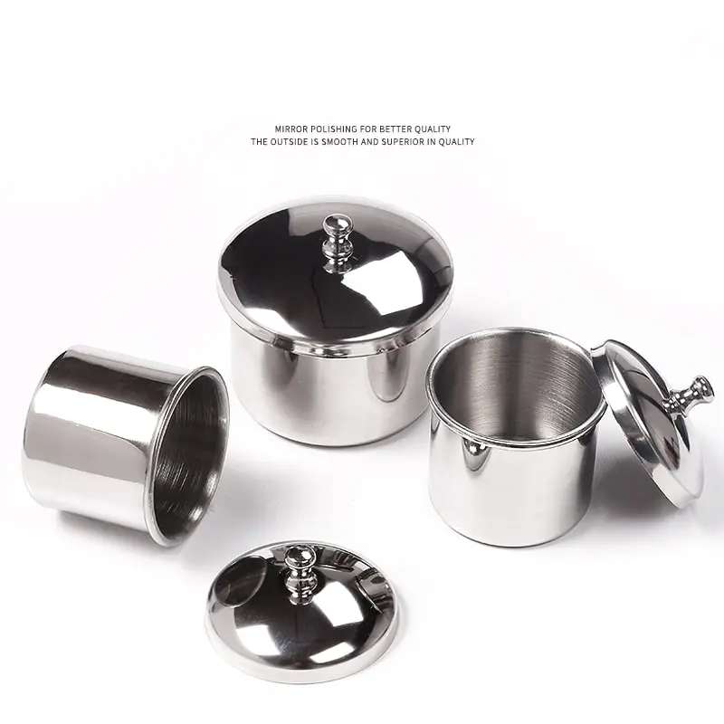 3PC tinh thể lỏng bột cup Bìa Nail bột container thép không gỉ Cup cho móng tay nghệ thuật Nail cụ công cụ làm móng tay