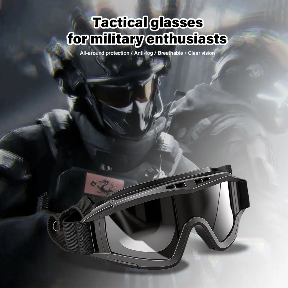 Lens Windproof Dustproof Airsoft Tactical Goggles Shooting Motocross Motorcycle Mountaineering Glasses CS Safe Protection