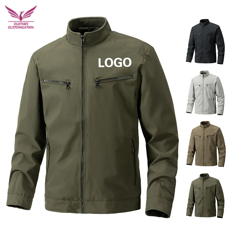 Men's Outdoor Casual Jacket Custom logo Long Sleeve Autumn Bicycle Sports Jacket Windbreaker Tactical  Climbing Jacket Custom