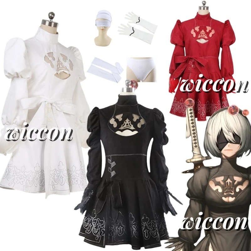 2B/2P Cosplay Costume Game 2B Cosplay Dress YoRHaa No. 2 Type B Cosplay Female 2P Costume Two Styles Women Cosplay