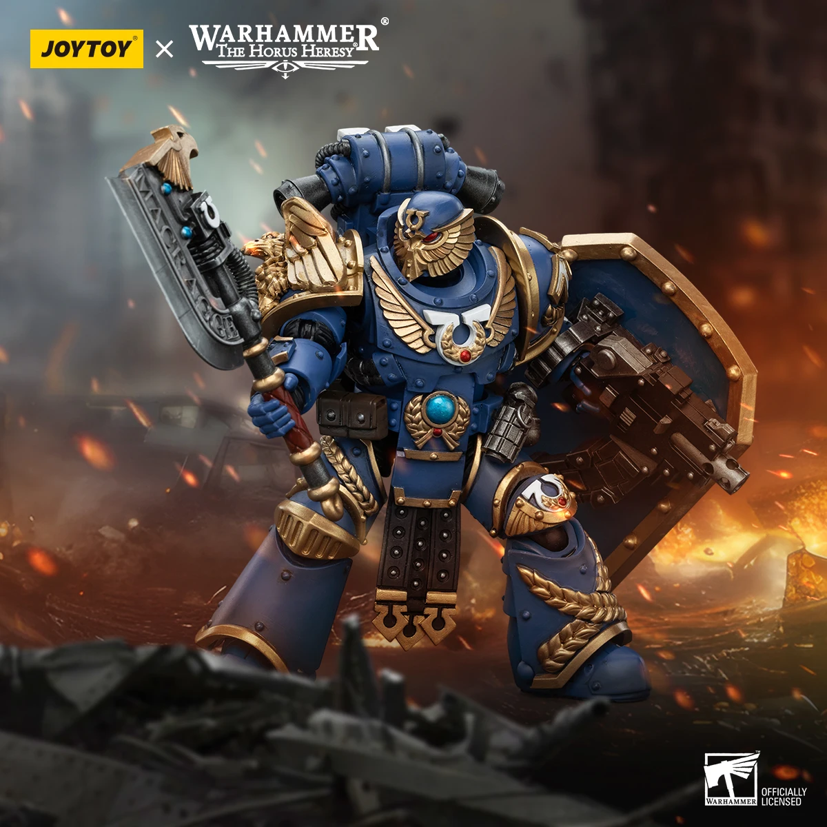 JOYTOY Warhammer 40K figura de acción Ultramarines Invictarus Suzerain Squad 1/18 Anime modelo militar juguete